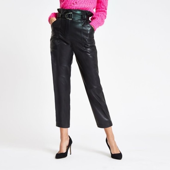 River Island Faux Leather Pants - Picture 1 of 11